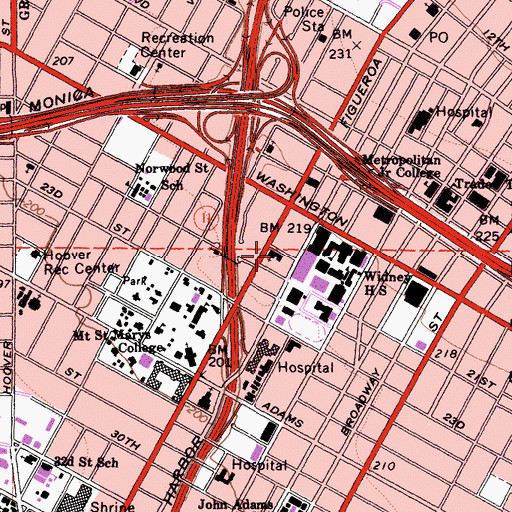 Topographic Map of First Presbyterian Church, CA