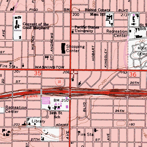 Topographic Map of Gethsemane Armenian Congregational Church (historical), CA