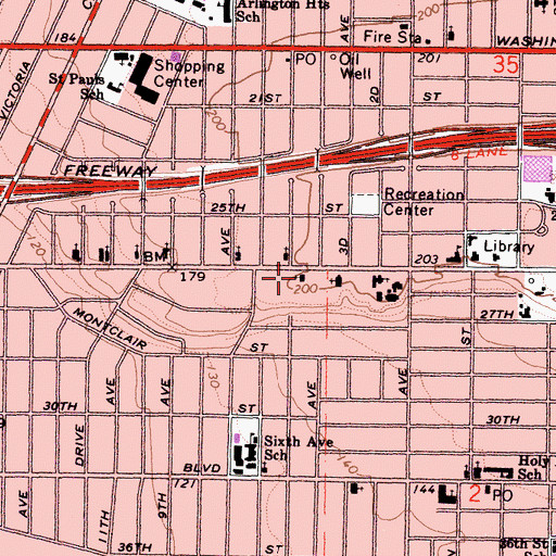 Topographic Map of Our Lady of Bright Mount Carmel Roman Catholic Church, CA