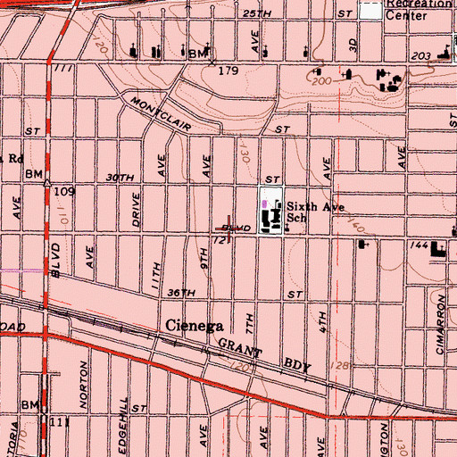 Topographic Map of Saint John Christian Methodist Episcopal Church, CA