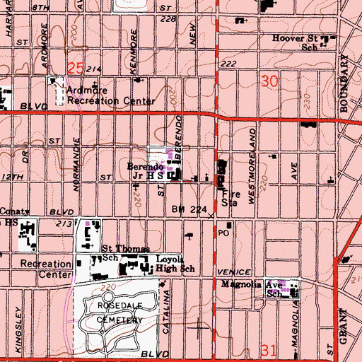 Topographic Map of The Apostolic Faith Church, CA