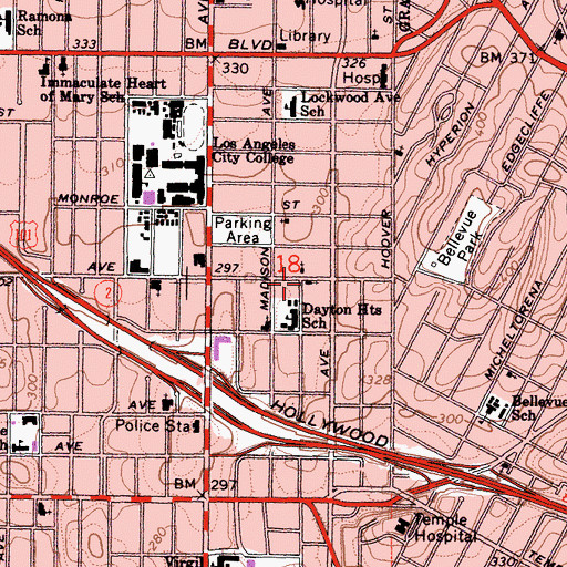Topographic Map of Berean Baptist Church, CA