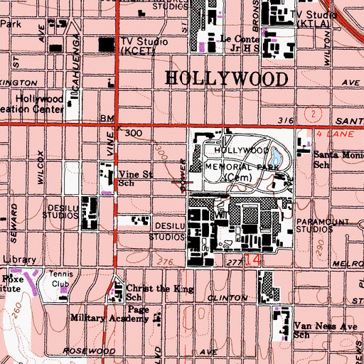 Topographic Map of Beth Olam Cemetery, CA