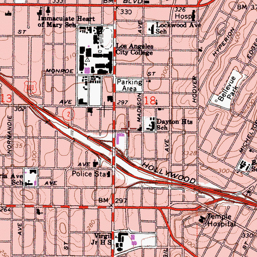 Topographic Map of Christ Presbyterian Church, CA