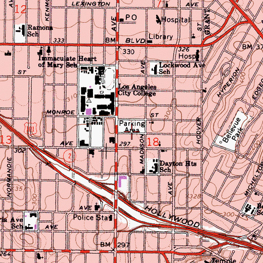 Topographic Map of Founders Hall (historical), CA