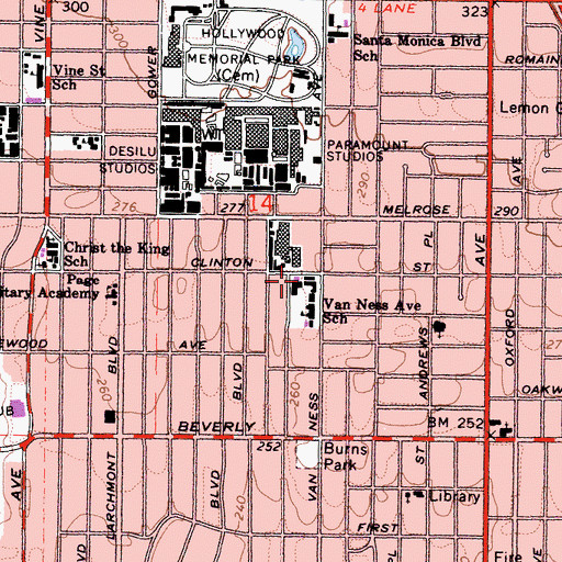 Topographic Map of Francis Blend School for the Blind, CA
