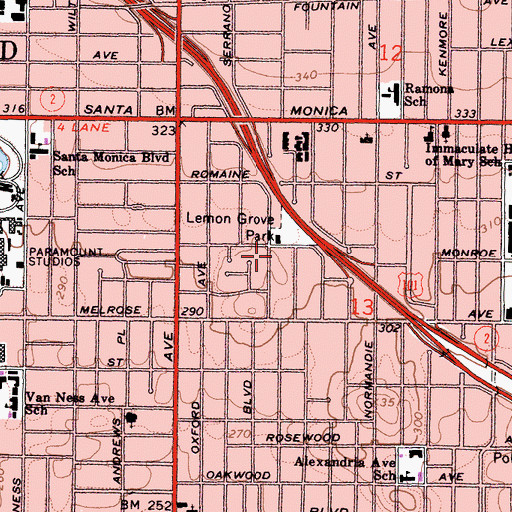 Topographic Map of Laird Hall, CA