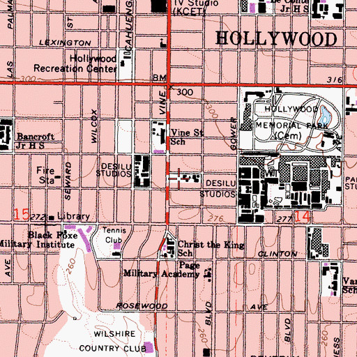 Topographic Map of Los Angeles Orphans Home, CA