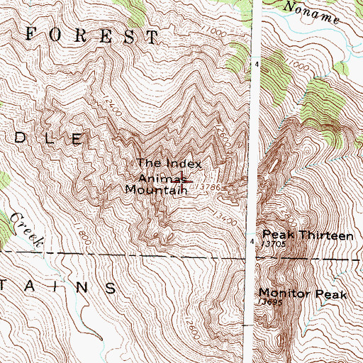 Topographic Map of Animas Mountain, CO
