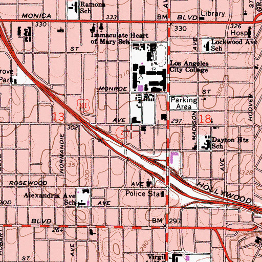 Topographic Map of Trinity Episcopal Church, CA