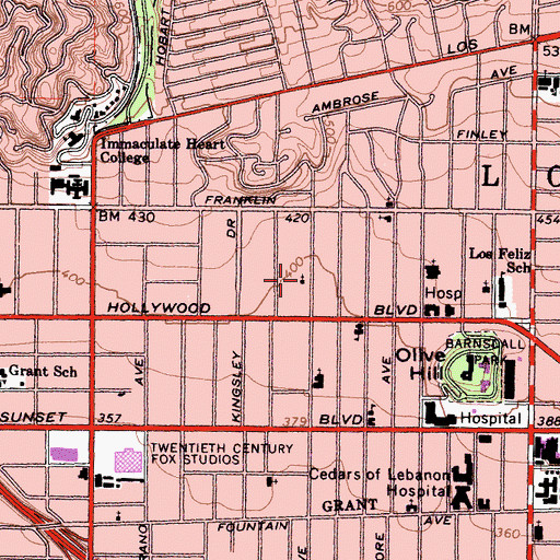 Topographic Map of Chirothesian Church of Faith, CA