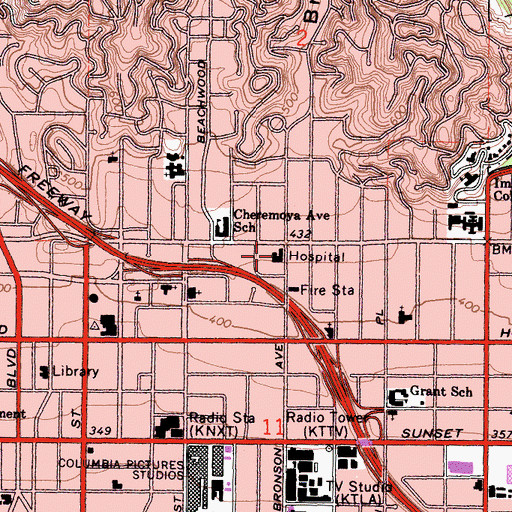 Topographic Map of Fifield Convalescent Center, CA