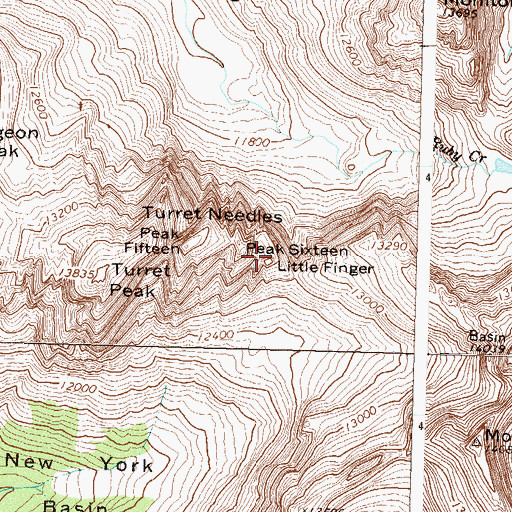 Topographic Map of Little Finger, CO