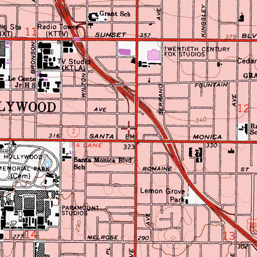 Topographic Map of Metropolitan Tabernacle, CA