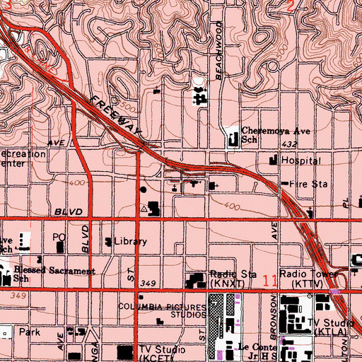 Topographic Map of Saint Stephens Episcopal Church, CA