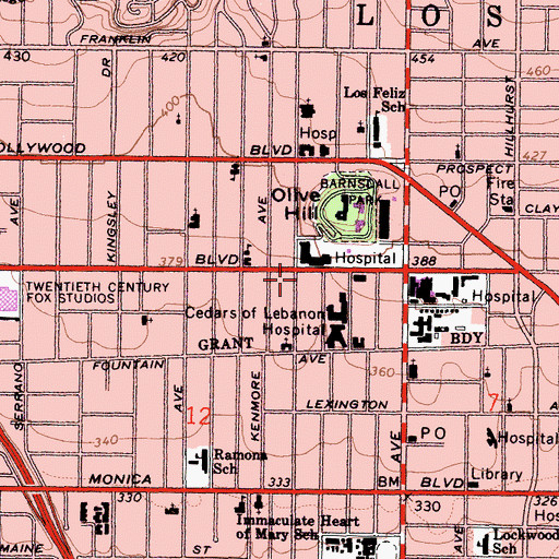 Topographic Map of Self Realization Church of all Religions, CA