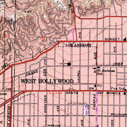 Topographic Map of Temple Bethel, CA