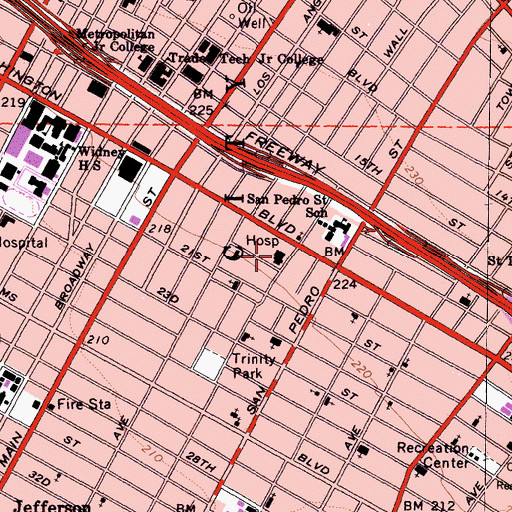 Topographic Map of American Hospital, CA