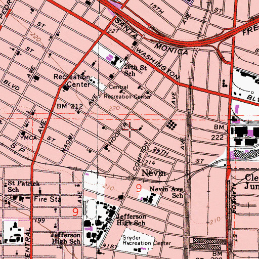 Topographic Map of Bethany Apostolic Faith Church, CA
