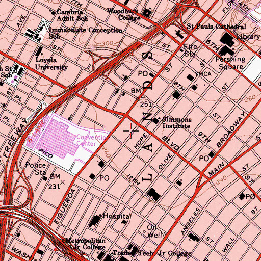 Topographic Map of Bowes Building, CA