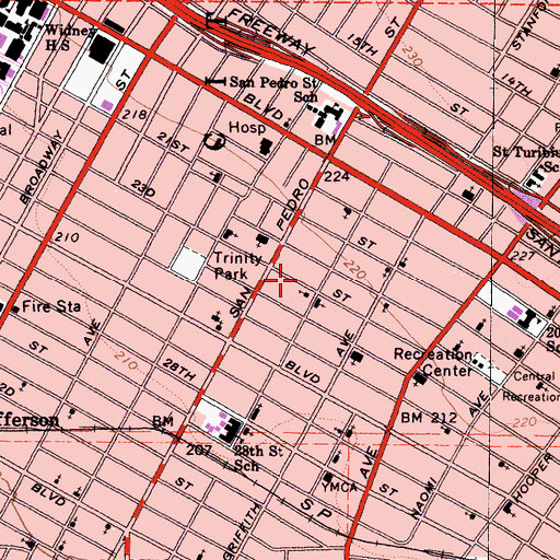 Topographic Map of Church of Christ, CA