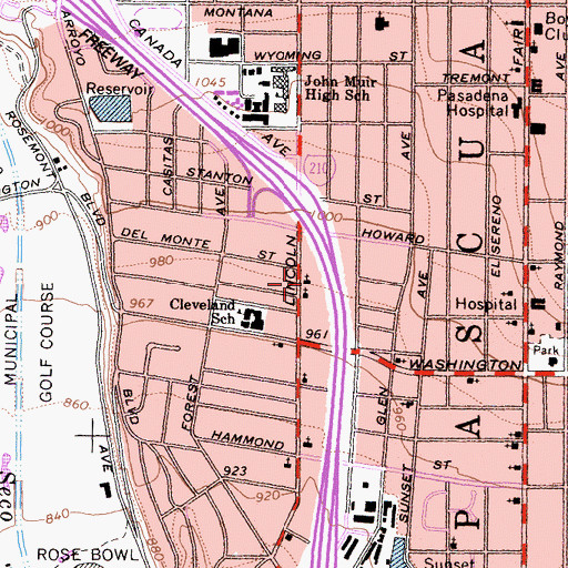Topographic Map of Church of Christ, CA