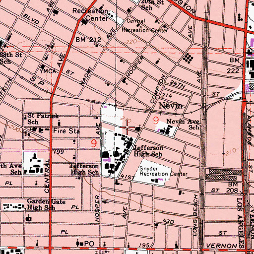 Topographic Map of Emmanuel Church of God in Christ, CA