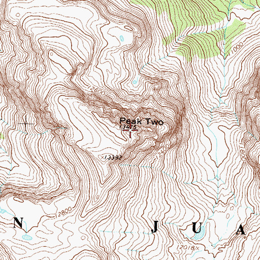Topographic Map of Needle Mountains Peak Two, CO