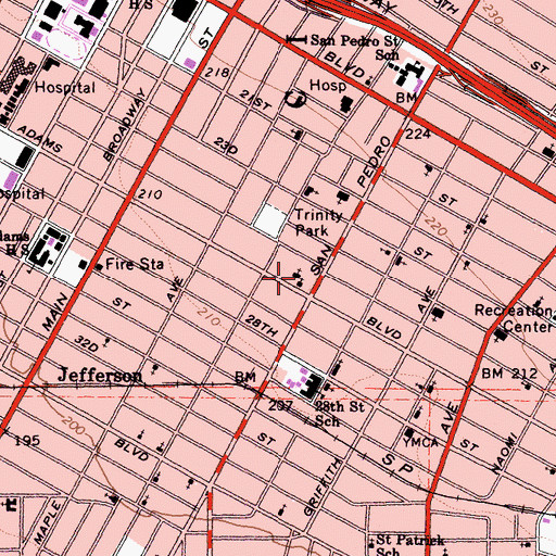 Topographic Map of First Chinese Presbyterian Church, CA