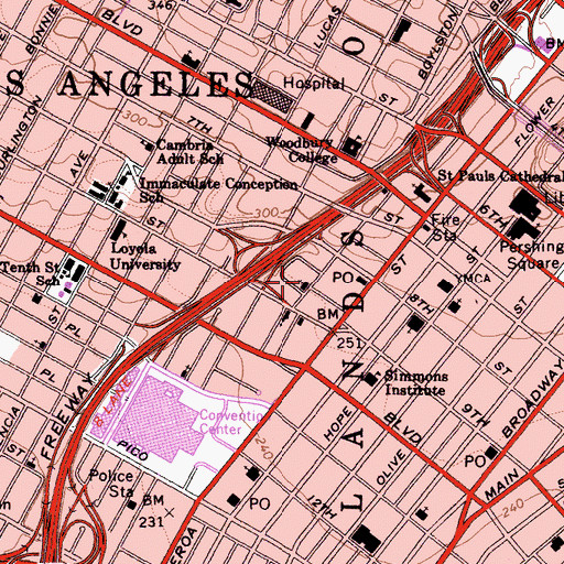 Topographic Map of First Covenant Church, CA