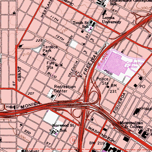 Topographic Map of First Evangelical Free Church, CA