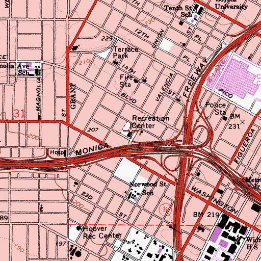 Topographic Map of First Friends Church, CA