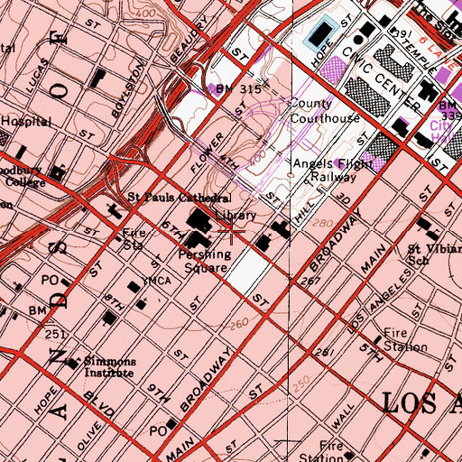 Topographic Map of First German Methodist Episcopal Church (historical), CA