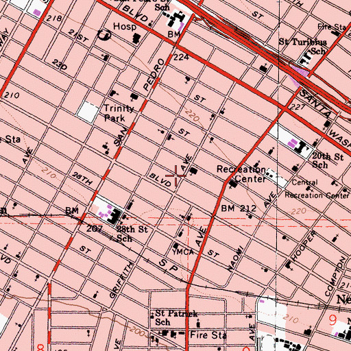 Topographic Map of Henderson Community Center, CA