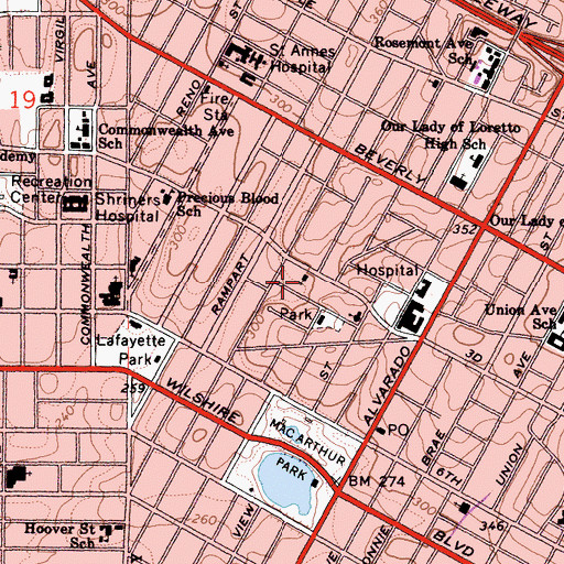 Topographic Map of Holy Superet Light Church, CA