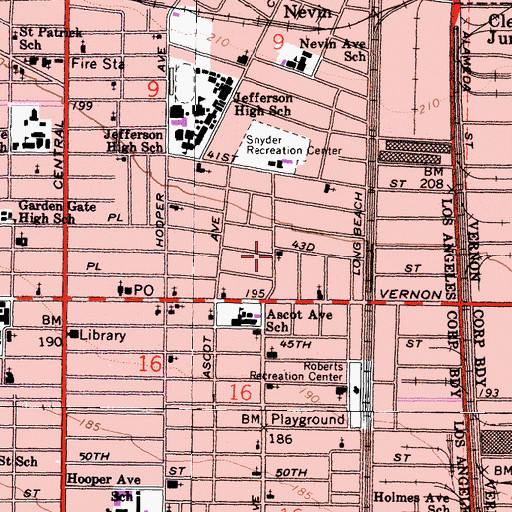 Topographic Map of Mount Olive Baptist Church, CA