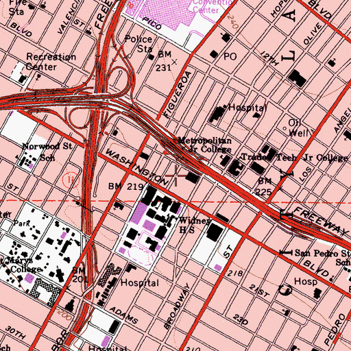 Topographic Map of Olympic Auditorium, CA
