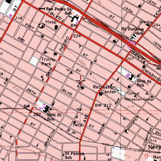 Topographic Map of Opportunity Baptist Church, CA