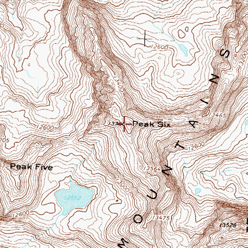 Topographic Map of Needle Mountains Peak Six, CO