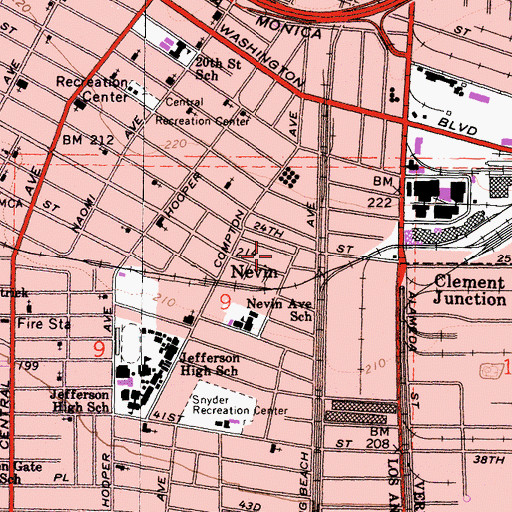Topographic Map of Rainbow Baptist Church, CA