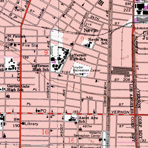 Topographic Map of Ross Snyder Community Building, CA