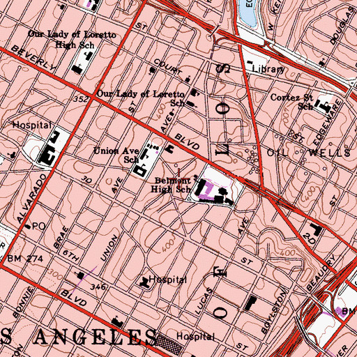 Topographic Map of Saint Columban Catholic Church, CA