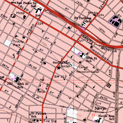 Topographic Map of Saint John Baptist Church, CA
