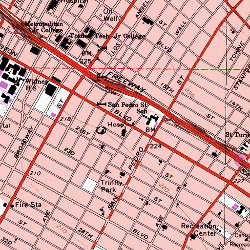 Topographic Map of Saint Lukes Missionary Baptist Church, CA