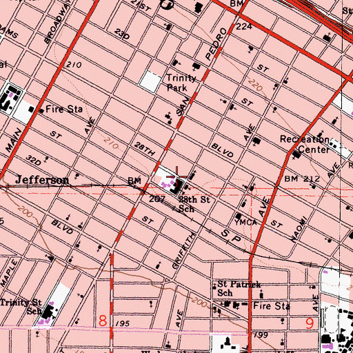 Topographic Map of Saint Phillips Episcopal Church, CA