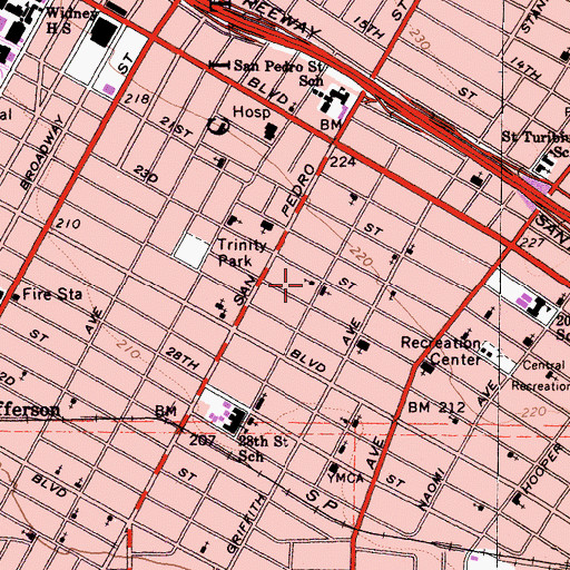 Topographic Map of Strangers Rest Baptist Church, CA