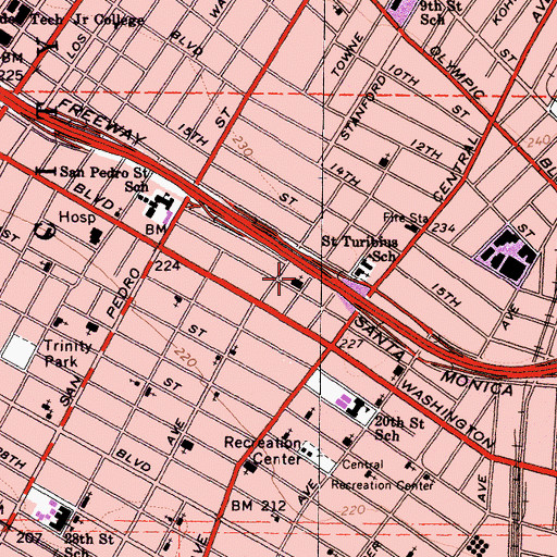Topographic Map of The Peoples Independent Church of Christ, CA