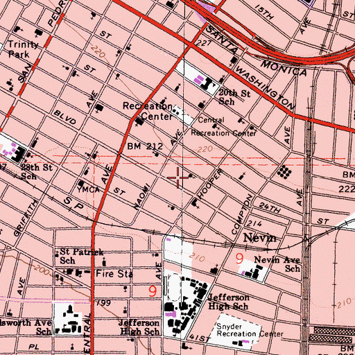 Topographic Map of Walker Temple African Methodist Episcopal Church, CA