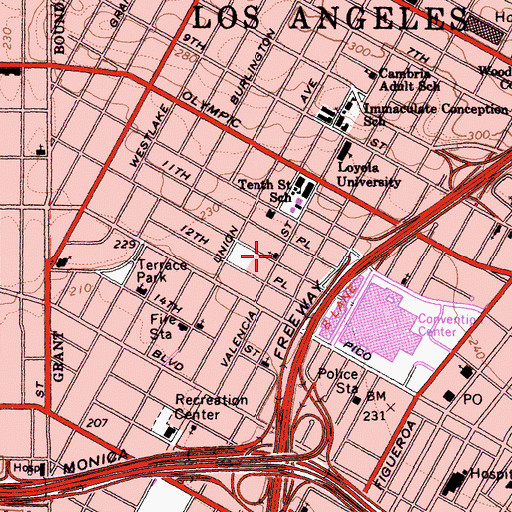 Topographic Map of Welsh Presbyterian Church, CA