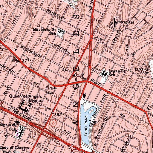 Topographic Map of Alvarado Church of Christ, CA